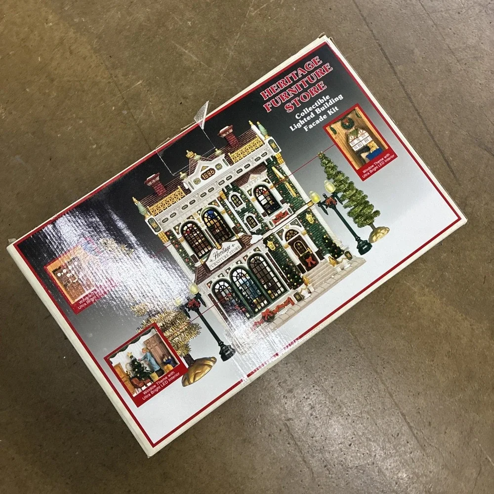 LEMAX Heritage Furniture Store Fiber Optic Lighted Christmas Building - Working!